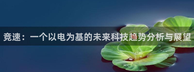 小艾电竞平台：竞速：一个以电为基的未来科技趋势分析与展望