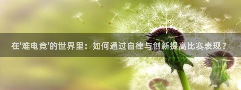 小艾电竞app下载官网：在\'难电竞\'的世界里：如何通过自律与创新提高比赛表现？